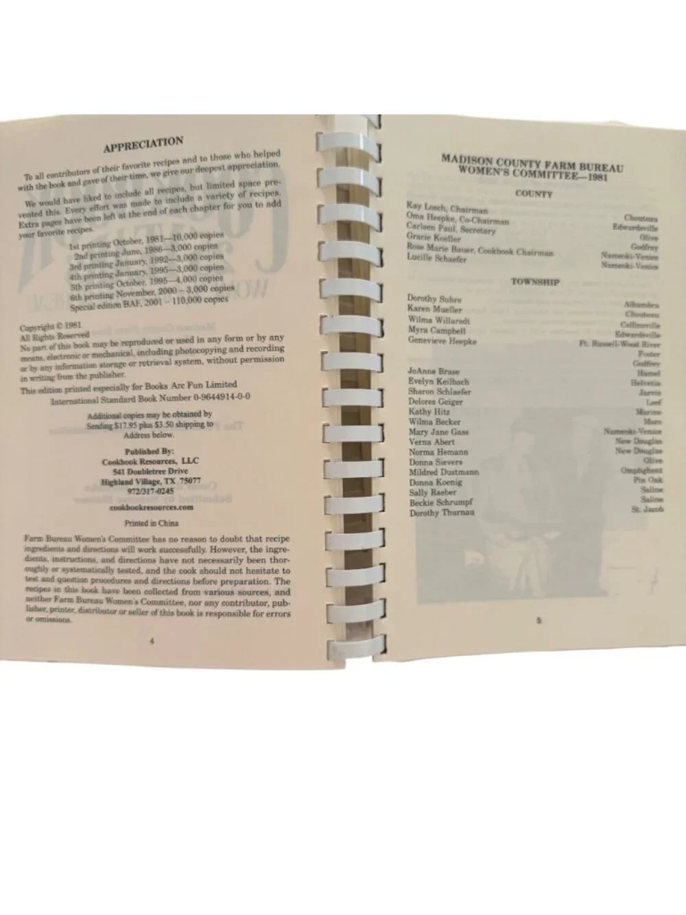 Cookbook 25 Years Women Of The Farm Bureau 1981 Vintage Recipes Spiral Canning